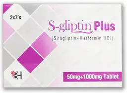 S-Gliptin Plus Tablets 50Mg+1000Mg (1 Strip = 7 Tablets)
