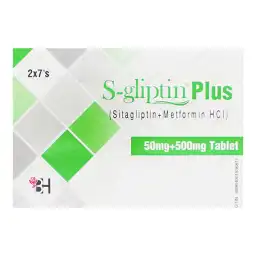 S-Gliptin Plus Tablets 50Mg+500Mg (1 Strip = 7 Tablets)