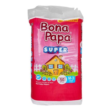 Bona Papa Super Baby Diapers M-3 Midi, Medium, 5-10 KG 50 Pcs