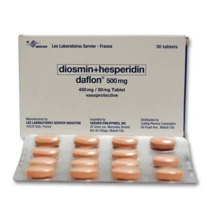Daflon 500 mg (Diosmin+Hesperidin) Tab 20's