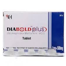 Diabold Plus 1/500 mg (Glimepiride+Metformin) Tab 30's