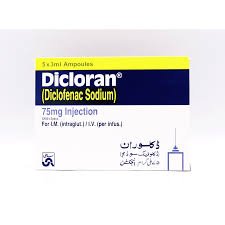 Dicloran 75 mg (Diclofenac Sodium) Inj 5's
