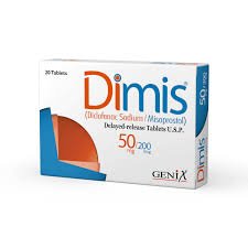 Dimis 50/200 mg (Diclofenac+Misoprostol) Tab 20's