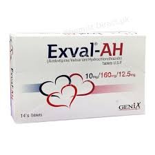 Exval-AH 10/160/12.5 mg (Amlodipine+Valsartan+Hydrochlorothiazide) Tab 28's