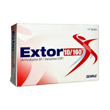 Extor 10/160 mg (Amlodipine+Valsartan) Tab 14's