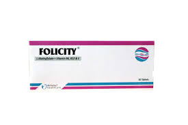 Folicity (L-Methylfolate+Vitamin B6+B12+E) Tab 30's