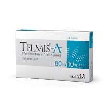 Telmis-A 80/10 mg (Telmisartan+Amlodipine) Tab 14's