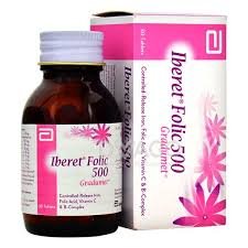 Iberet Folic 500 (Iron+Vitamin+Folic Acid) Tab 30x1's