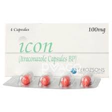 Icon 100 mg (Itraconazole) Cap 4's