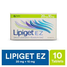 Lipiget Ez 10/20 mg (Atorvastatin+Ezetimibe) Tab 10's